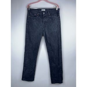 Buck Mason Slim Fit Jeans Black Denim Button Fly USA Size 33 Waist
